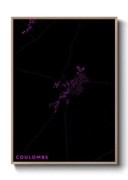 Une affiche de carte sur Coulombs