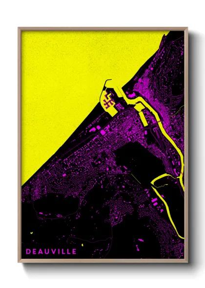 Une affiche de carte sur Deauville
