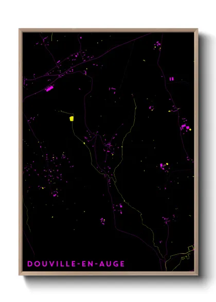 Une affiche de carte sur Douville-en-Auge