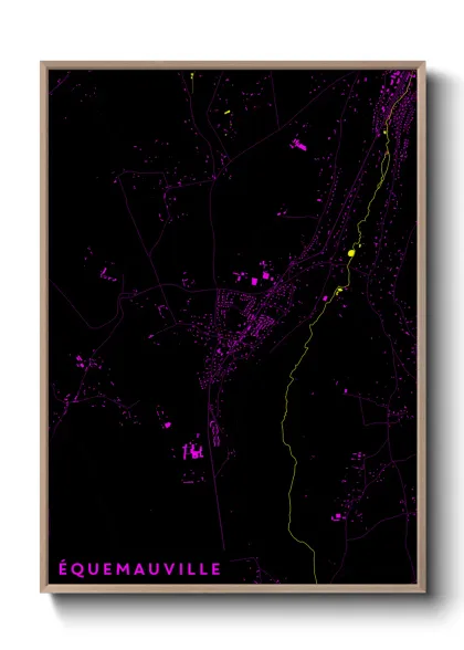 Une affiche de carte sur Équemauville