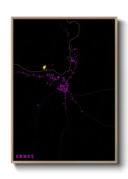 Une affiche de carte sur Ernes