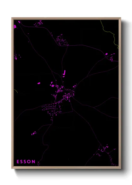 Une affiche de carte sur Esson