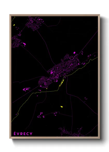 Une affiche de carte sur Évrecy