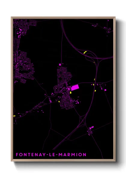 Une affiche de carte sur Fontenay-le-Marmion