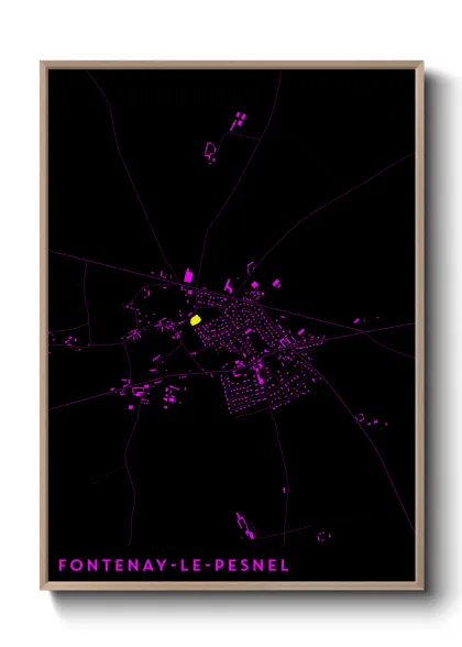 Une affiche de carte sur Fontenay-le-Pesnel