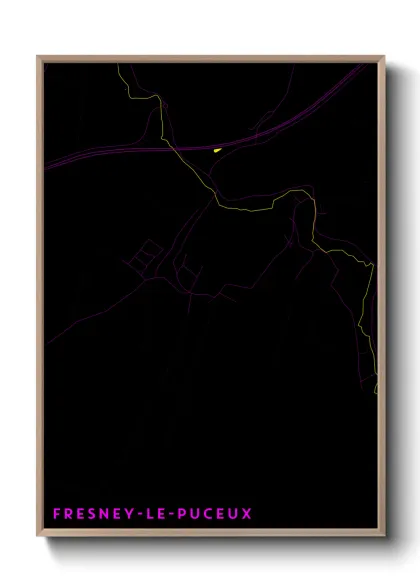 Une affiche de carte sur Fresney-le-Puceux