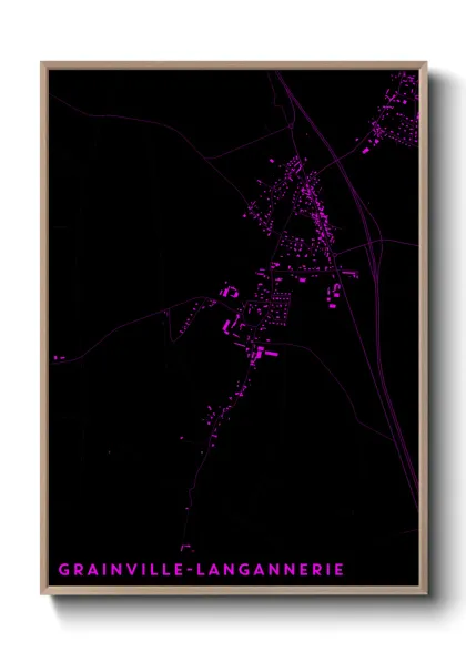 Une affiche de carte sur Grainville-Langannerie