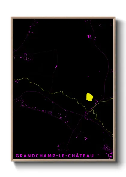 Une affiche de carte sur Grandchamp-le-Château