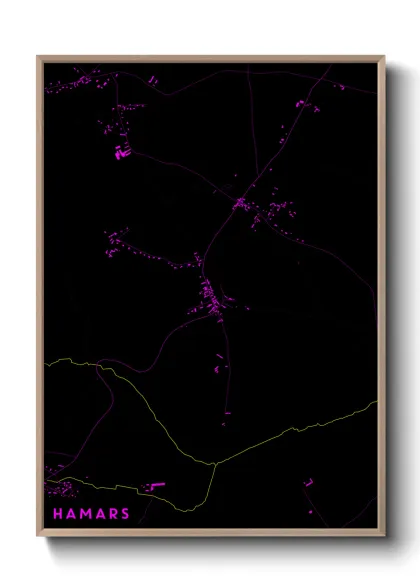 Une affiche de carte sur Hamars