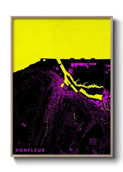 Une affiche de carte sur Honfleur