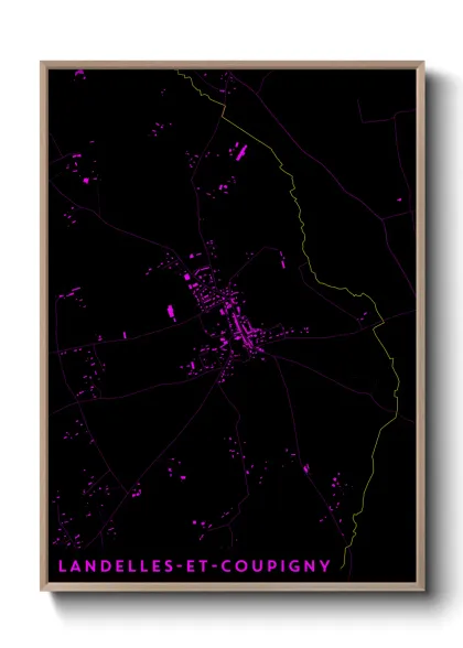 Une affiche de carte sur Landelles-et-Coupigny