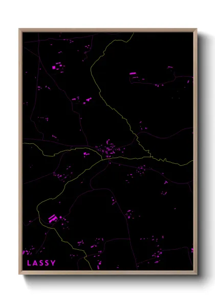 Une affiche de carte sur Lassy