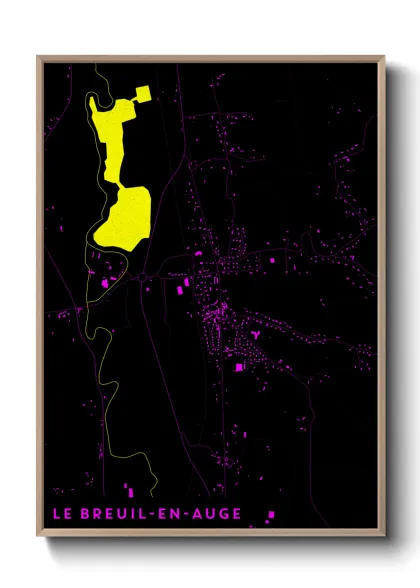 Une affiche de carte sur Le Breuil-en-Auge