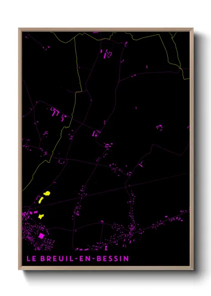 Une affiche de carte sur Le Breuil-en-Bessin