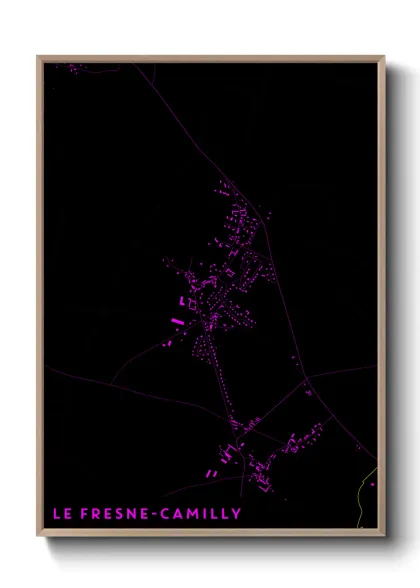 Une affiche de carte sur Le Fresne-Camilly