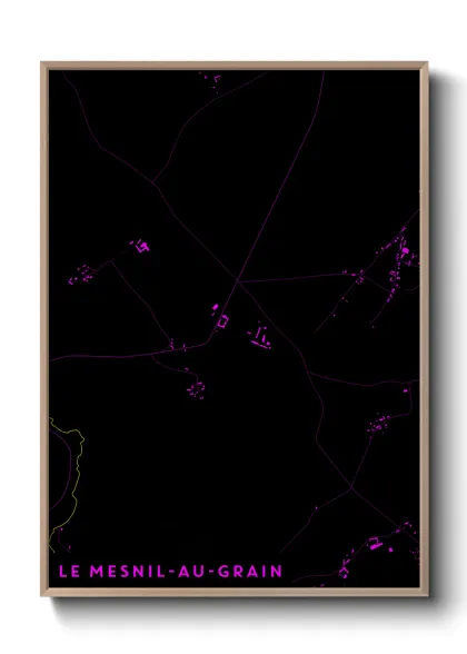 Une affiche de carte sur Le Mesnil-au-Grain