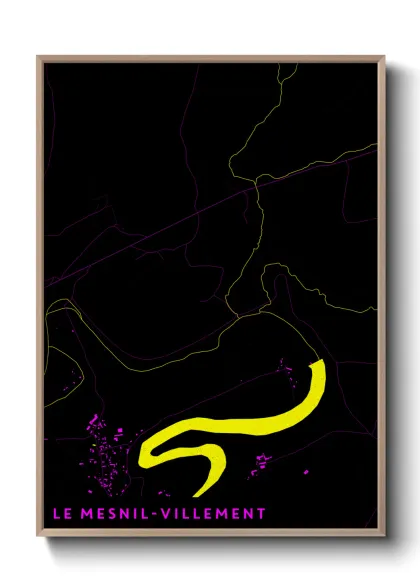 Une affiche de carte sur Le Mesnil-Villement