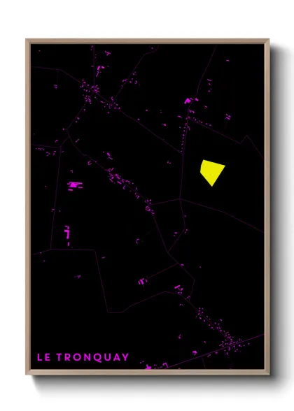 Une affiche de carte sur Le Tronquay