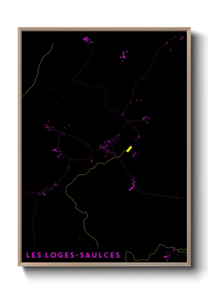 Une affiche de carte sur Les Loges-Saulces