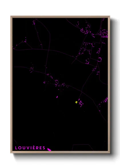 Une affiche de carte sur Louvières