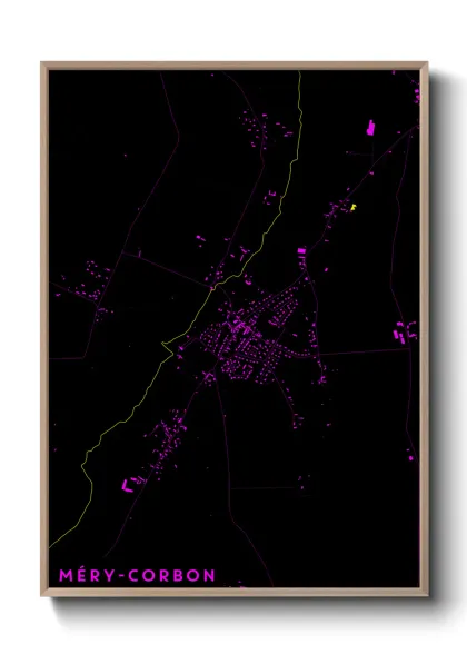 Une affiche de carte sur Méry-Corbon