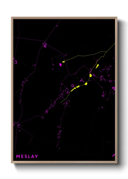 Une affiche de carte sur Meslay