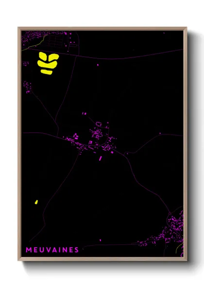 Une affiche de carte sur Meuvaines