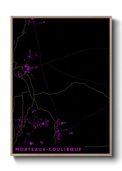 Une affiche de carte sur Morteaux-Coulibœuf