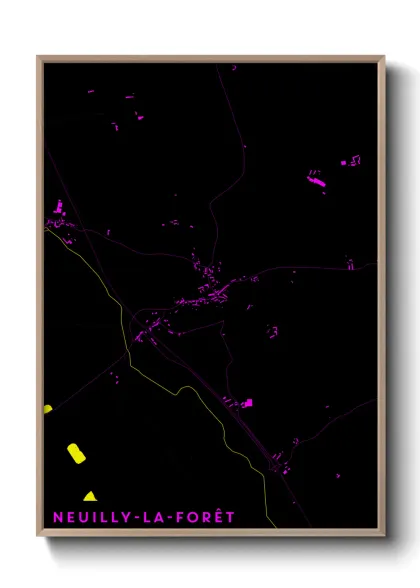 Une affiche de carte sur Neuilly-la-Forêt