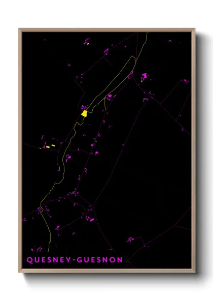 Une affiche de carte sur Quesney-Guesnon