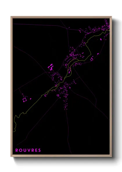 Une affiche de carte sur Rouvres