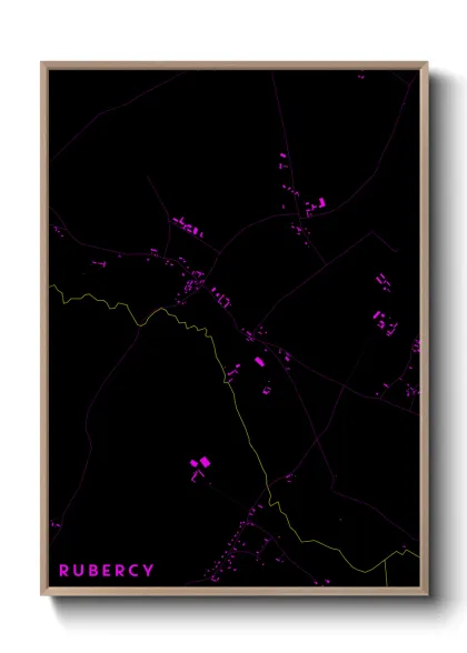 Une affiche de carte sur Rubercy
