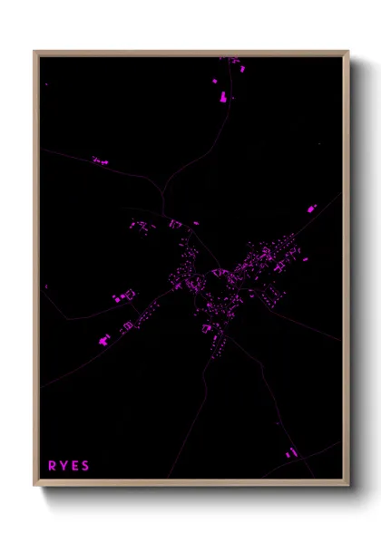 Une affiche de carte sur Ryes