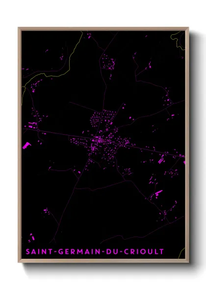 Une affiche de carte sur Saint-Germain-du-Crioult