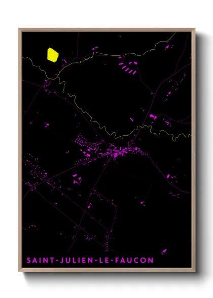 Une affiche de carte sur Saint-Julien-le-Faucon