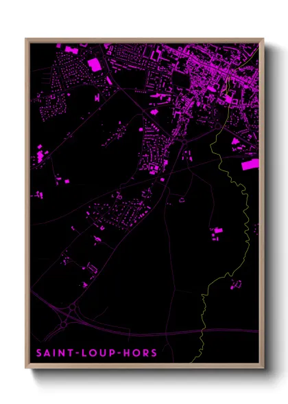 Une affiche de carte sur Saint-Loup-Hors