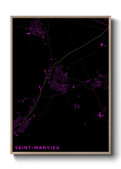 Une affiche de carte sur Saint-Manvieu