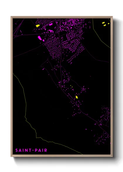 Une affiche de carte sur Saint-Pair