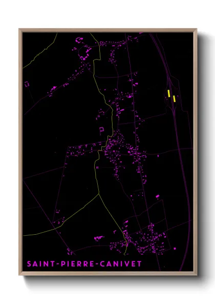 Une affiche de carte sur Saint-Pierre-Canivet