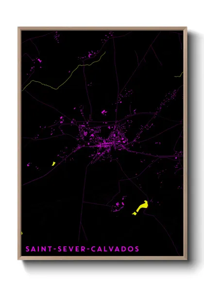 Une affiche de carte sur Saint-Sever-Calvados