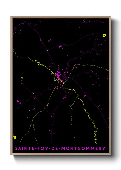Une affiche de carte sur Sainte-Foy-de-Montgommery