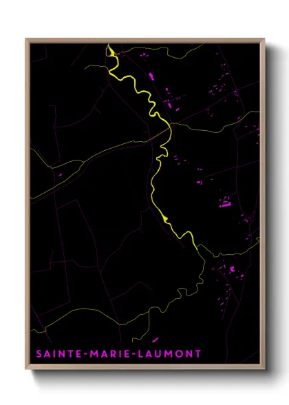 Une affiche de carte sur Sainte-Marie-Laumont