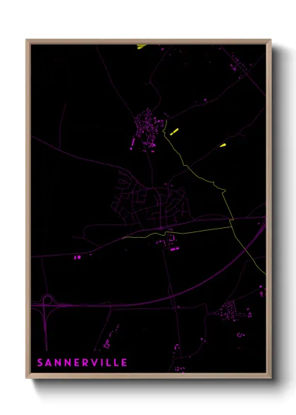 Une affiche de carte sur Sannerville