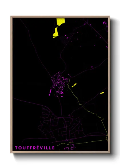 Une affiche de carte sur Touffréville