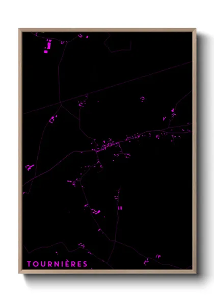 Une affiche de carte sur Tournières