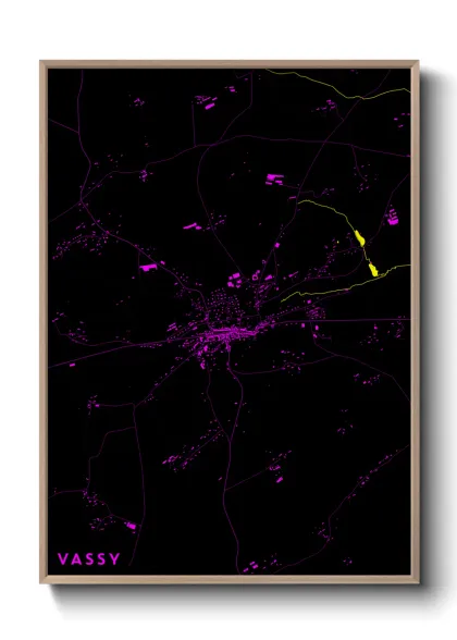 Une affiche de carte sur Vassy