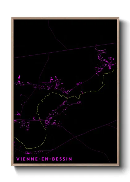 Une affiche de carte sur Vienne-en-Bessin