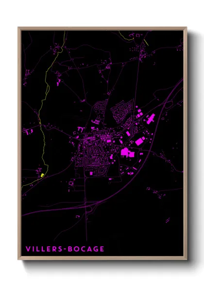 Une affiche de carte sur Villers-Bocage