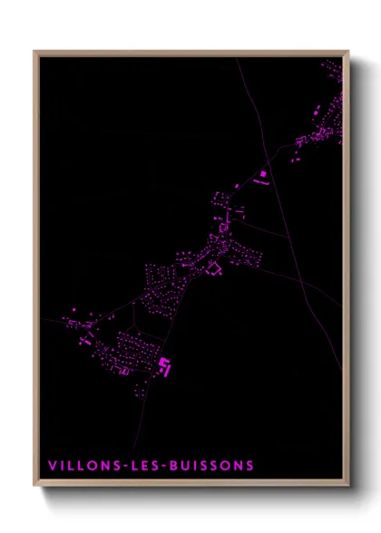 Une affiche de carte sur Villons-les-Buissons