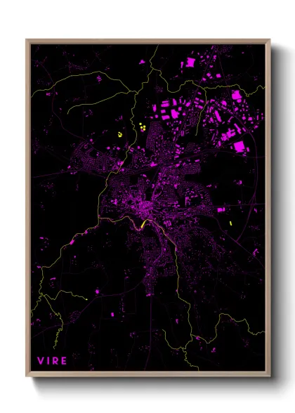 Une affiche de carte sur Vire